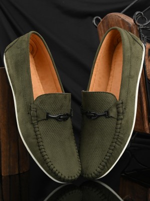 MACTREE Loafers For Men(Olive , 6)