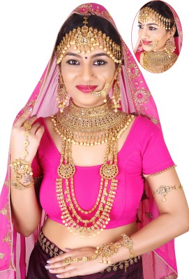 SHREE MK JEWELLERS Alloy Gold-plated Gold Jewellery Set(Pack of 1)