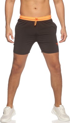 HPS Sports Solid Men Black Sports Shorts