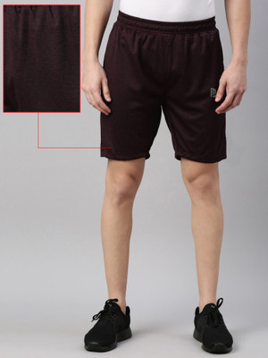 MANIAC Checkered Men Maroon Casual Shorts