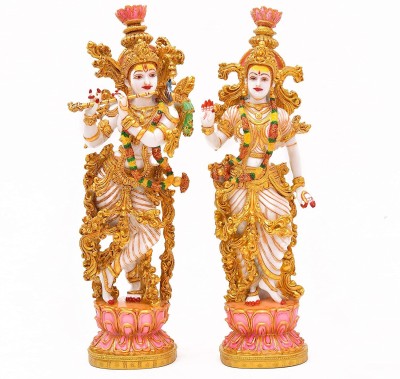 soni craft Radha Krishna Murti/Statue for home & Office I pooja room decoration Decorative Showpiece  -  35 cm(Marble, Multicolor)