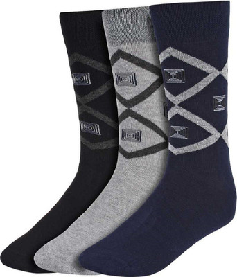 Bodiclap Men Graphic Print, Geometric Print, Printed Mid-Calf/Crew(Pack of 3)