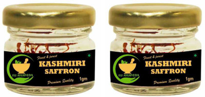 FIJ AYURVEDA Finest & Pure A++ Grade Kashmiri Saffron Threads - 2 Gram(2 x 1 g)