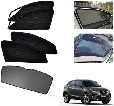 AuTO ADDiCT Side Window, Rear Window Sun Shade For Toyota Glanza(Black)