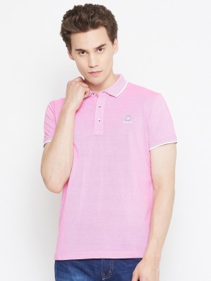 DUKE Solid Men Polo Neck Pink T-Shirt