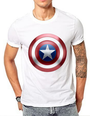 Ruzim Graphic Print Men Round Neck White T-Shirt