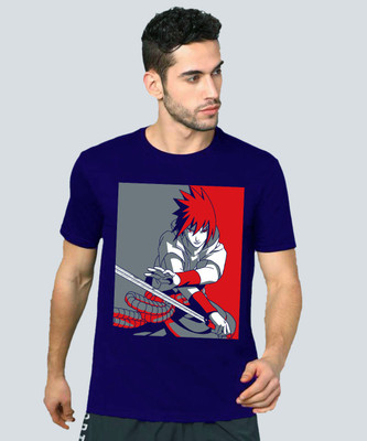 VIKCLIQUE Graphic Print Men Round Neck Blue T-Shirt