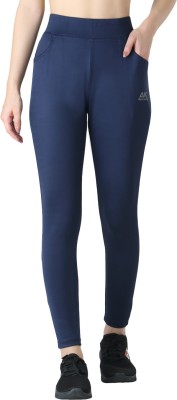 A K Sports Solid Women Dark Blue Track Pants