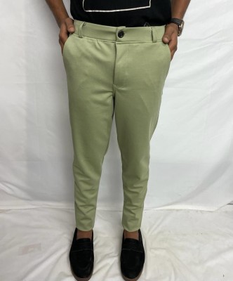 NH Fashion Regular Fit Men Light Green Trousers