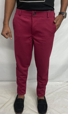 NH Fashion Regular Fit Men Maroon Trousers