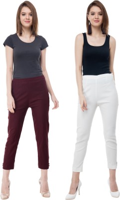 PREEGO Regular Fit Women White Trousers