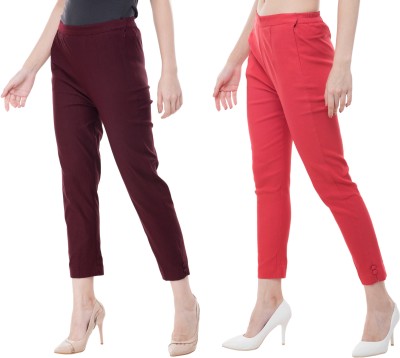 PREEGO Regular Fit Women Red Trousers