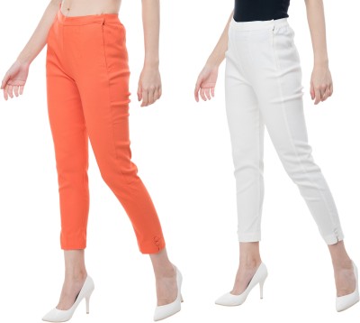 PREEGO Regular Fit Women White Trousers