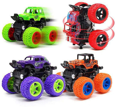 1Pcs Mini Monster Truck Cars Push & Go 4Wheel Drive Vehicles for Kids_Multicolor(MULTI-COLOR, Pack of: 1)