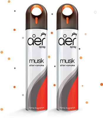 Godrej Freshener Home&Office-Musk After Smoke|Long-Lasting Fragrance|Pack of 2(240 ml) Spray Musk After Smoke(2 x 220 ml)