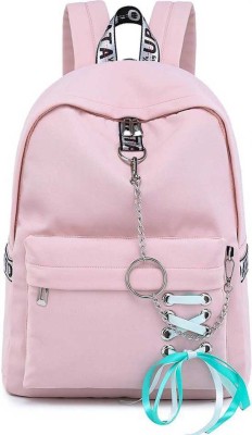 Nariox PU Leather Backpack for Girls Schoolbag Children Bookbag Women Casual Trendy Bag 5 L Backpack(Pink)