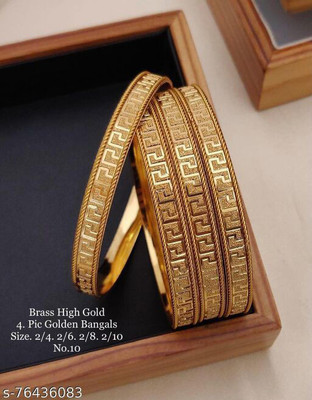 TSF Jewellery Alloy Gold-plated Bangle Set(Pack of 2)