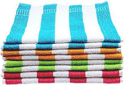 PVA Hand Towels Set of 8 Peice for wash Basin Soft Multicolor Multicolor Cloth Napkins(8 Sheets)