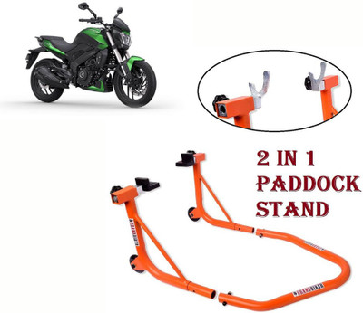 Grandbiker Dismantlable Rear Paddock Stand with Swingarm Rest and Bobbin For Bajaj Dominar (Orange) Bike Storage Stand(Floor Mount)