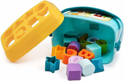 Pulsbery Baby's First Alphabet & Block Shape Sorting Blocks, 16 Piece(Multicolor)