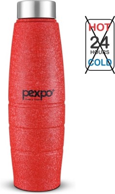 pexpo 1000 ml Fridge and Refrigerator Stainless Steel Water Bottle, Duro 1000 ml Bottle(Pack of 1, Red, Steel)