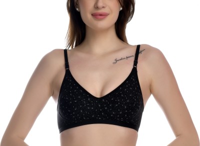 elina Women T-Shirt Non Padded Bra(Black)