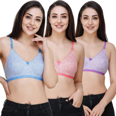 COLLEGE GIRL OrchidDoubleCup Women Full Coverage Non Padded Bra(Red, Purple, Blue)