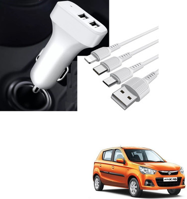 AuTO ADDiCT 20.5 W Turbo Car Charger(White, With USB Cable)