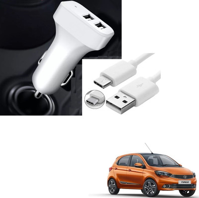 AuTO ADDiCT 20.5 W Turbo Car Charger(White, With USB Cable)