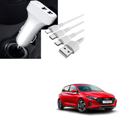 AuTO ADDiCT 20.5 W Turbo Car Charger(White, With USB Cable)