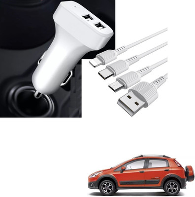 AuTO ADDiCT 20.5 W Turbo Car Charger(White, With USB Cable)