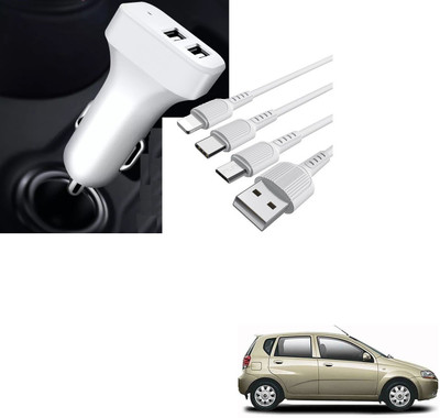 AuTO ADDiCT 20.5 W Turbo Car Charger(White, With USB Cable)
