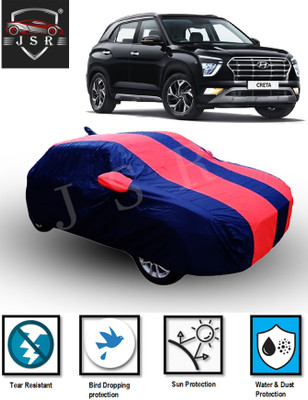 J S R Car Cover For Hyundai Creta (With Mirror Pockets)(Red, Blue)