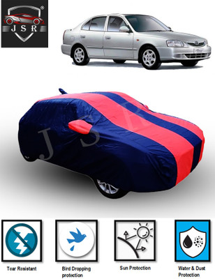 J S R Car Cover For Hyundai Accent (With Mirror Pockets)(Red, Blue)