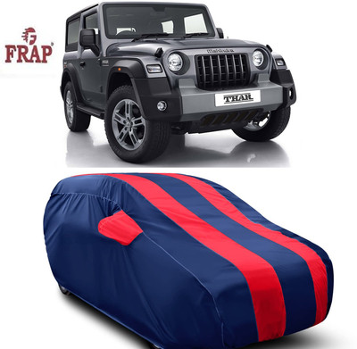 Frap Car Cover For Mahindra Thar (With Mirror Pockets)(Blue, Red)
