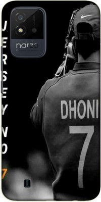 iprinto Back Cover for Realme Narzo 50i , RMX3231 Ms Dhoni Sports Back Cover(Black, Dual Protection, Silicon, Pack of: 1)