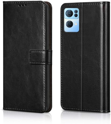 Nuvak Flip Cover for OPPO Reno7 Pro 5G(Black, Magnetic Case, Pack of: 1)