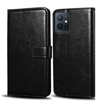 Wynhard Flip Cover for Vivo T1 5G, Vivo Y75 5G(Black, Grip Case, Pack of: 1)