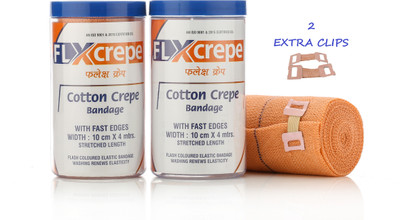 CREPE BANDAGE FLXCREPEBANDAGE 10CM 4MTR2ROLL Crepe Bandage(10 cm)