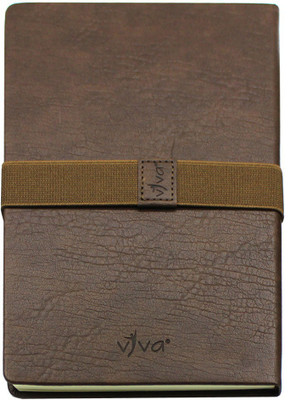 Viva Global IDEA journal with leather look texture PU cover & Wrap Around Elastic Band A5 Notebook Rued 192 Pages(Chocolate)