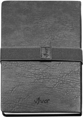 Viva Global IDEA journal with leather look texture PU cover & Wrap Around Elastic Band A5 Notebook Rued 192 Pages(Grey)