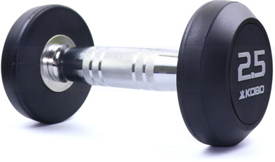KOBO Professional Rubber Coated Dumbbell 2.5 Kg x 2 = 5 Kg (IMPORTED) Fixed Weight Dumbbell(2.5 kg)