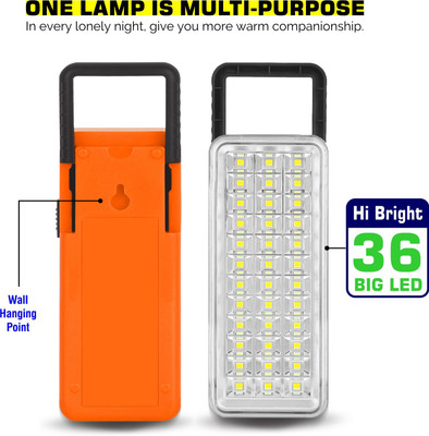 24 ENERGY Hi-Bright LED Light with Android Charging Rechargeable 8 hrs Lantern Emergency Light(Orange)