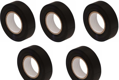 Flysmart Black 10 Yards PVC Waterproof Electrical Insulation Tape - (Pack of 10) 10 cm Single Sided Tape(Black Pack of 5)