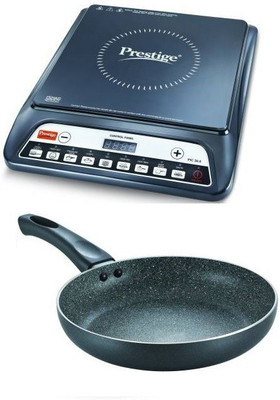 Prestige GRANITE FRY PAN 240 MM WITH 1600 W Induction Cooktop (Black, Push Button)