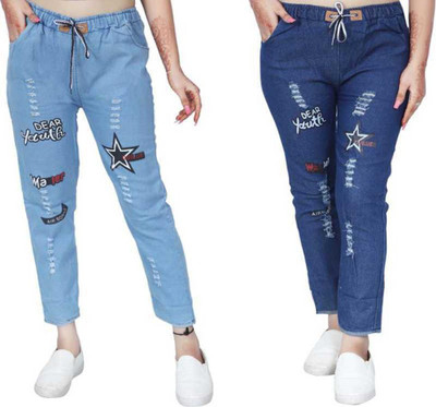 Rocklly Jogger Fit Women Blue Jeans(Pack of 2)