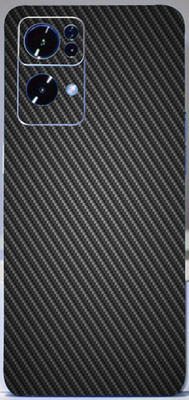 BUGGU Oppo Reno 7 Pro 5G Mobile Skin(Ultra Super Black Carbon Fiber Skin With High Matte Finish.)