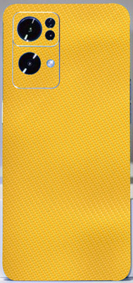 BugguSkin OPPO Reno7 Pro 5G, oppo reno 7 pro Mobile Skin(Ultra Super Yellow Carbon Fiber Skin With High Mattte Finish.)