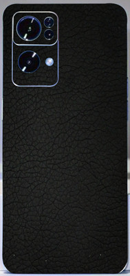 BUGGU Oppo Reno 7 Pro 5G Mobile Skin(Ultra Super Black Leather Skin With High Matte Finish.)
