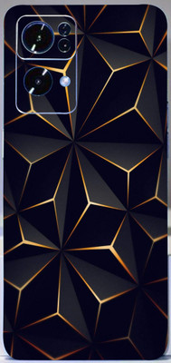 AsSkin Oppo Reno 7Pro 5G Mobile Skin(Ultra Super Black Abstract Shape Skin With High Matte Finish.)